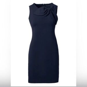 Banana Republic Bow-Neck Ponte Sheath Dress Navy